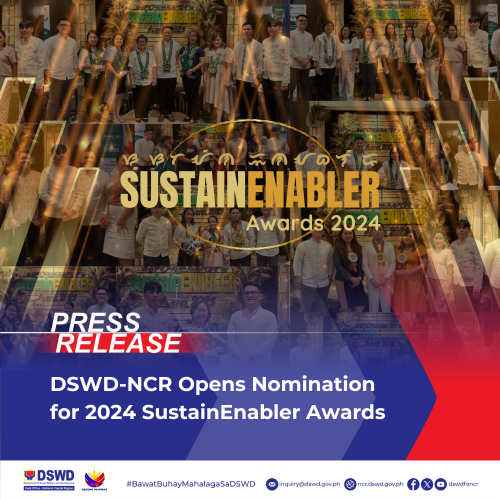 DSWD NCR Opens Nomination for 2024 SustainEnabler Awards DSWD Field